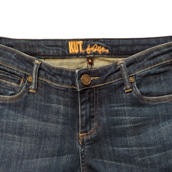 Kut from the Kloth Dark Blue Mid-Rise Shaggy Jeans - Picture 7 of 10